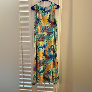 Talbots Jersey Maxi Dress -Gathered Leaves - XLP
